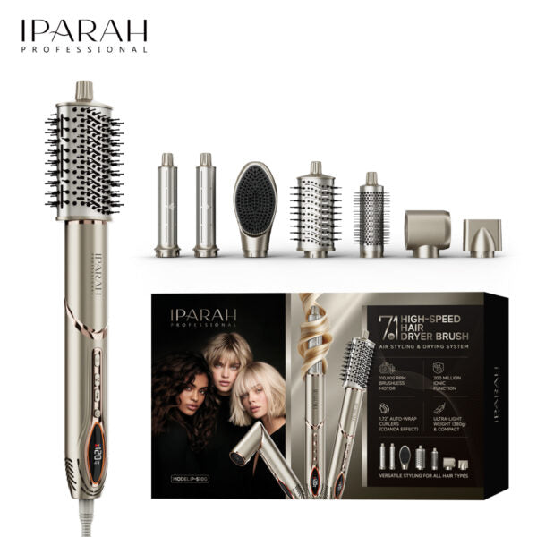 IPARAH P-510 Hairdryer 7-in-1 Multi-Styler with Hot Air Brush, Auto-Wrap Hair Dryer, Curler & Straightener