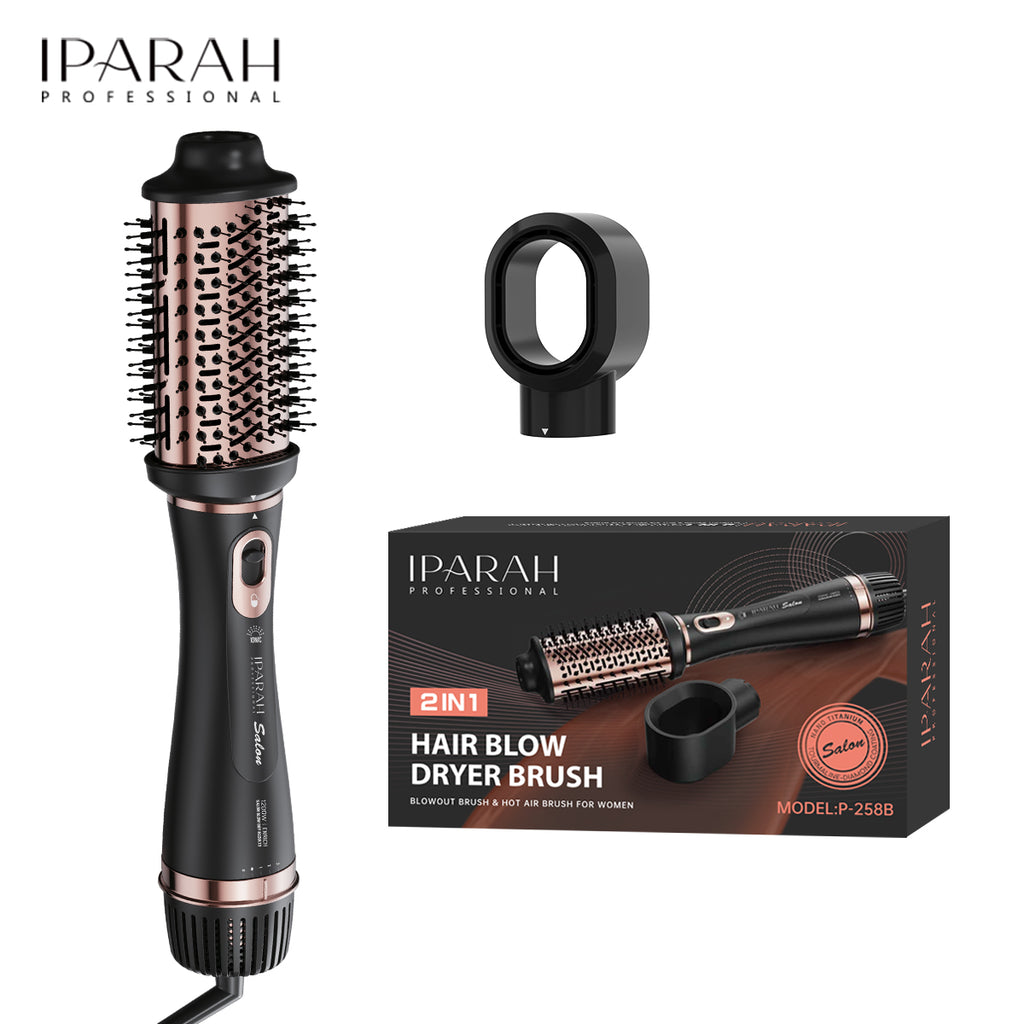 IPARAH P-258 Professional Hair Styling Power Cord – 2-in-1 Blow Dryer & Ionic Curling Hair Brush