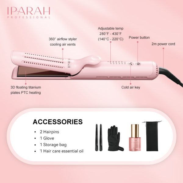 IPARAH P-118 Hair Straightener – Professional 2-in-1 Curling Wand & Titanium Flat Iron