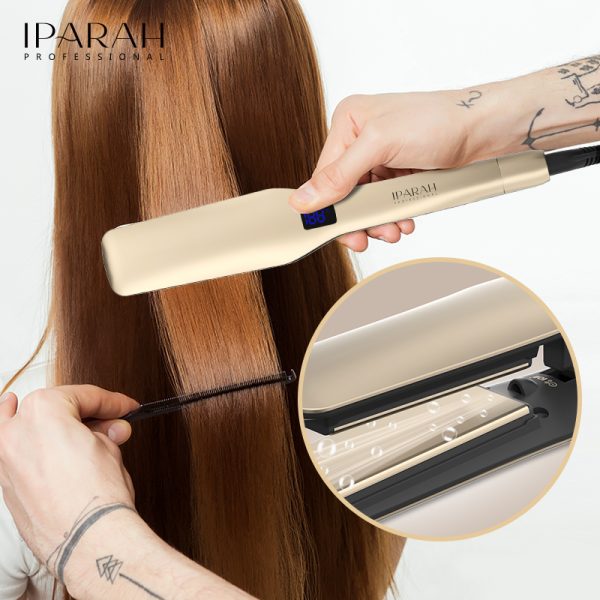 IPARAH P-115 Wide Plate 2-in-1 Hair Flat Iron & Hair Crimper – Professional Electric Hair Straightener