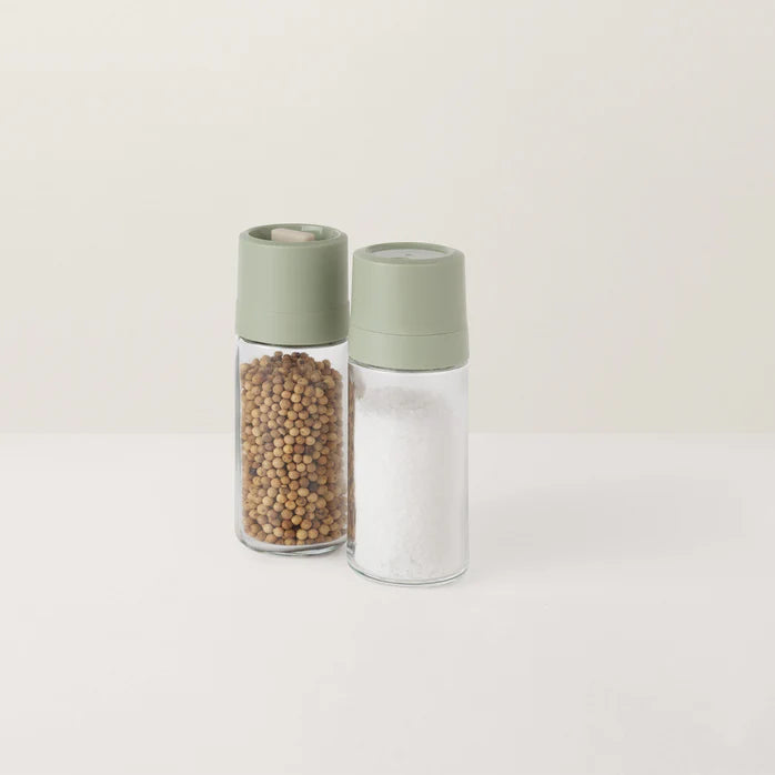 BergHOFF Balance Glass 2Pc Covered Grinder and Shaker Set 3950403