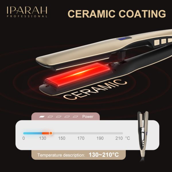 IPARAH P-115 Wide Plate 2-in-1 Hair Flat Iron & Hair Crimper – Professional Electric Hair Straightener