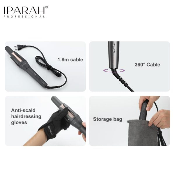 IPARAH P-208 Automatic Hair Curler – Professional Ionic Rotating Curler