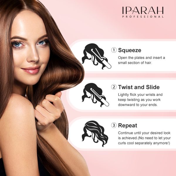 IPARAH P-118 Hair Straightener – Professional 2-in-1 Curling Wand & Titanium Flat Iron