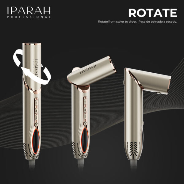 IPARAH P-510 Hairdryer 7-in-1 Multi-Styler with Hot Air Brush, Auto-Wrap Hair Dryer, Curler & Straightener
