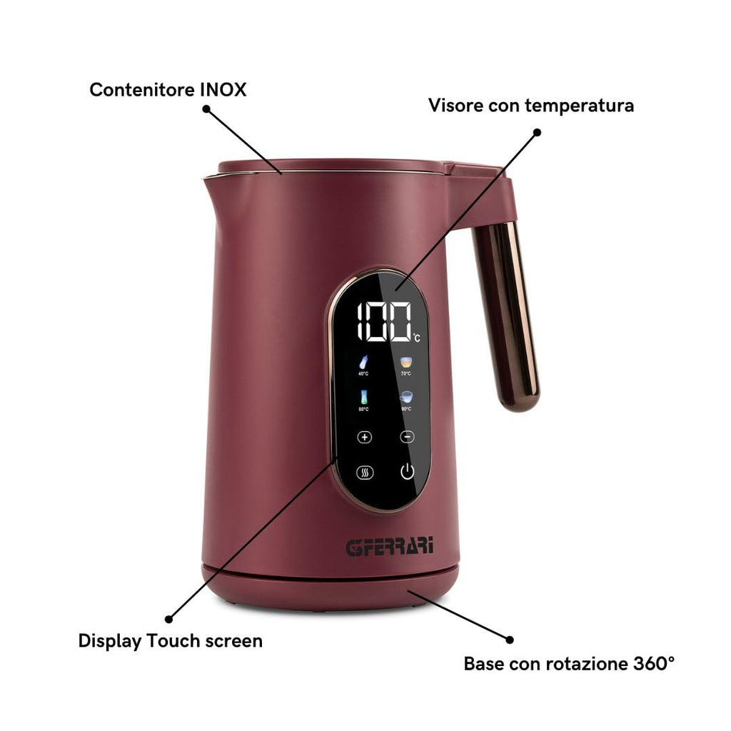 G3 Ferrari Thermostatic Kettle G10205 – Black & Red