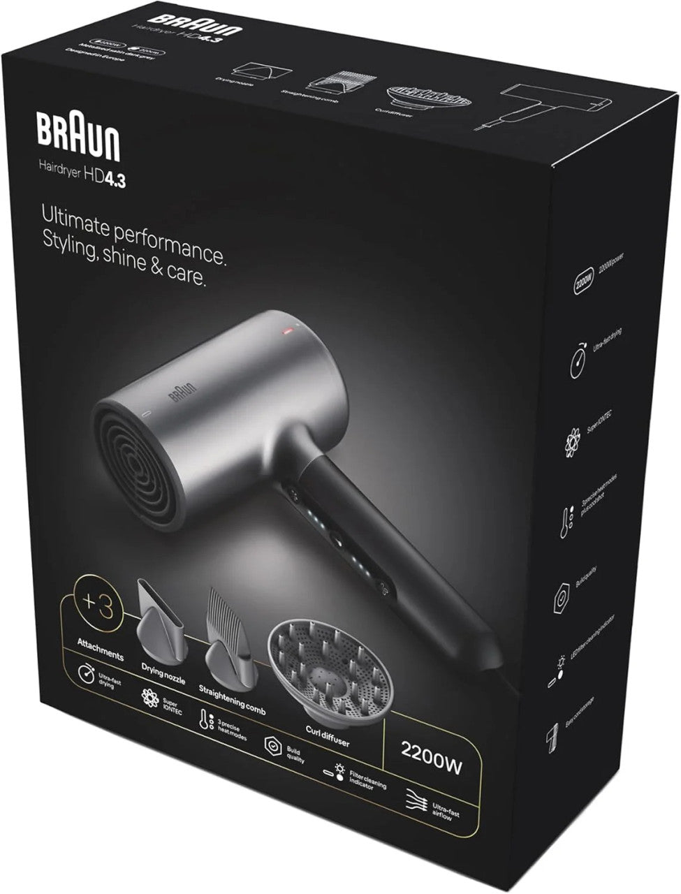 Braun HD4.3 Hair Dryer Electro Grey