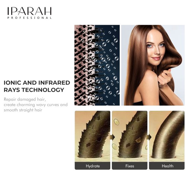 IPARAH P-258 Professional Hair Styling Power Cord – 2-in-1 Blow Dryer & Ionic Curling Hair Brush