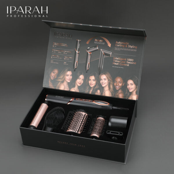 IPARAH P-510 Hairdryer 7-in-1 Multi-Styler with Hot Air Brush, Auto-Wrap Hair Dryer, Curler & Straightener