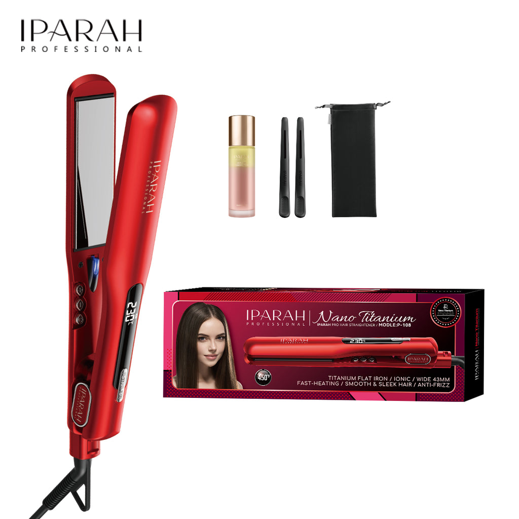 IPARAH P-108 Professional Electric Hair Straightener for Women – LCD Display & Titanium Coating Plate