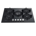 Ariston AGS72F/BK 75 cm Built‑In Gas Hob – Black Glass