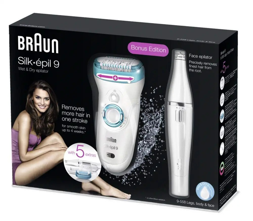 Braun Silk·épil Bonus Edition – Wet & Dry Face & Body Epilator