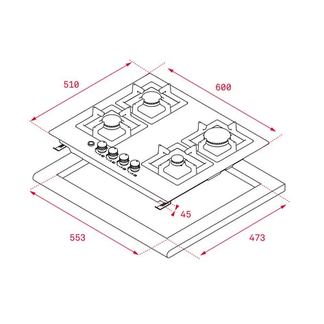 Teka EFX 60.1 4G AI AL DR CI 60 cm Built‑In Gas Hob – Stainless Steel