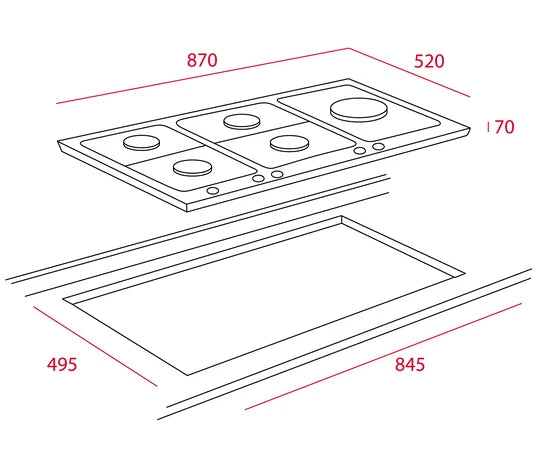 Teka EW905GAI/ALTR 90 cm Built‑In Gas on Glass Hob – Urban Colors Edition