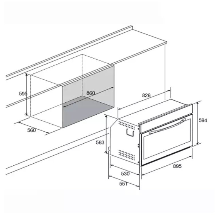 Lofra FAS94GG 90 cm Built-In Gas Oven (with Gas Grill)