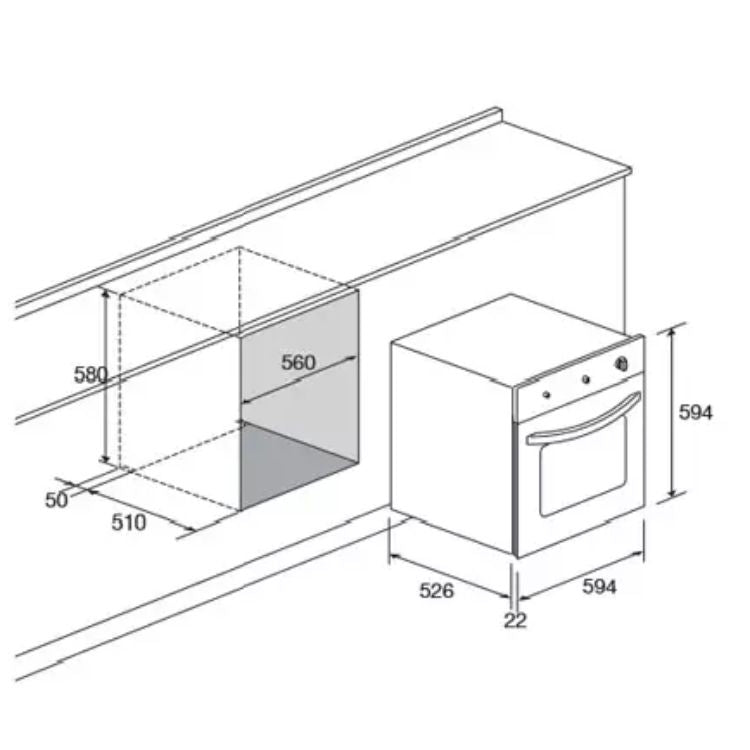Lofra 60 cm Built‑In Gas Oven FOS64GG