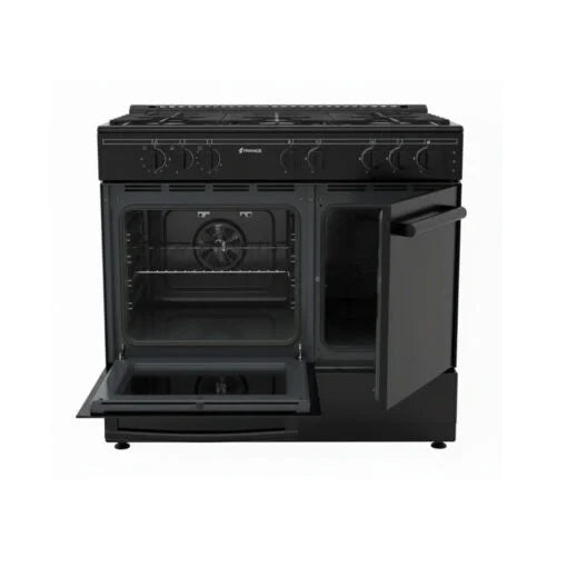 France Cooker 90 cm Gas Oven – 5 Burners (2 Double Ring) – Black