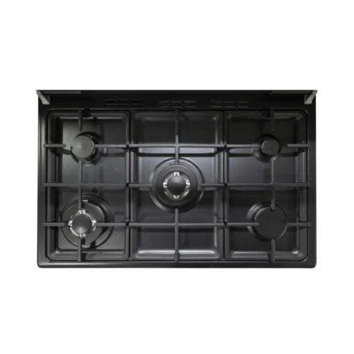 France Cooker 90 cm Gas Oven – 5 Burners (2 Double Ring) – Black