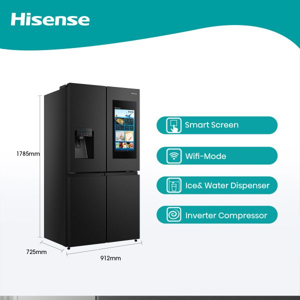 Hisense RQ759N4IBU1 Four Door French Refrigerator with Touch Screen – 759L