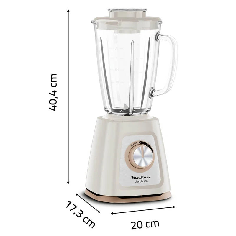 Moulinex Blender Force 2 | LM430A10 – 800W, 1.75L Glass Jar