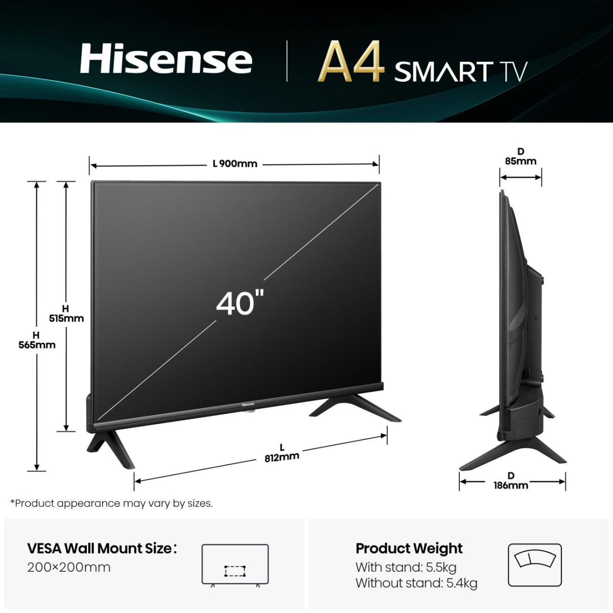 Hisense 40A4Q 40″ FHD VIDAA Smart TV