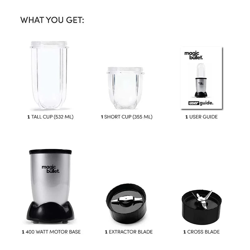 Nutribullet MB4-0612 Magic Bullet Blender – 400 W, 6-Piece Set