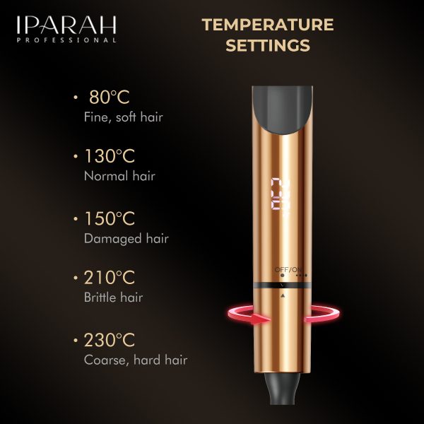 IPARAH P-210 25/32mm Ceramic Coating Barrel Professional Hair Curler Iron