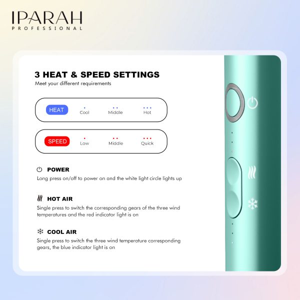 IPARAH P-300 DC Hair Care Negative Essential Oil Professional Hair Dryer