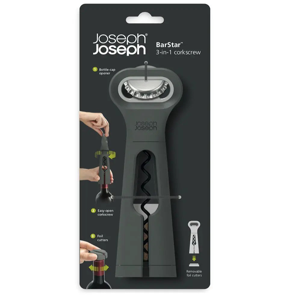 Joseph Joseph BarStar 3-in-1 Grey Corkscrew