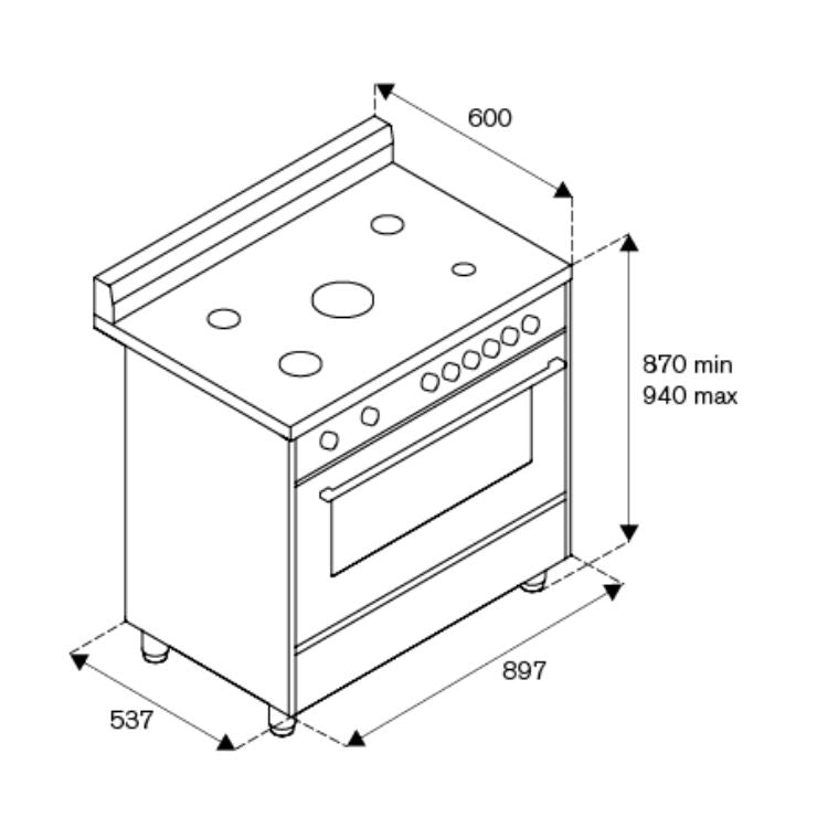 La Germania 90 cm 5‑Burner Gas Cooker
