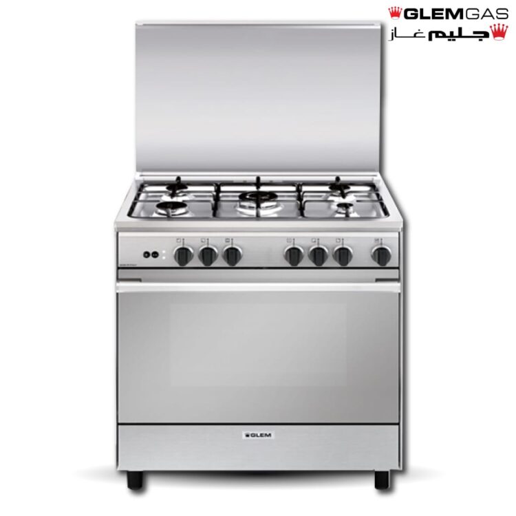 Glem Gas 90×60 cm Free Standing Gas Cooker – Stainless Steel