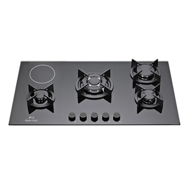 Queen Chef 90 cm Hob – 4 Gas Burners + 1 Electric Burner,PRG905B1EG-ACB