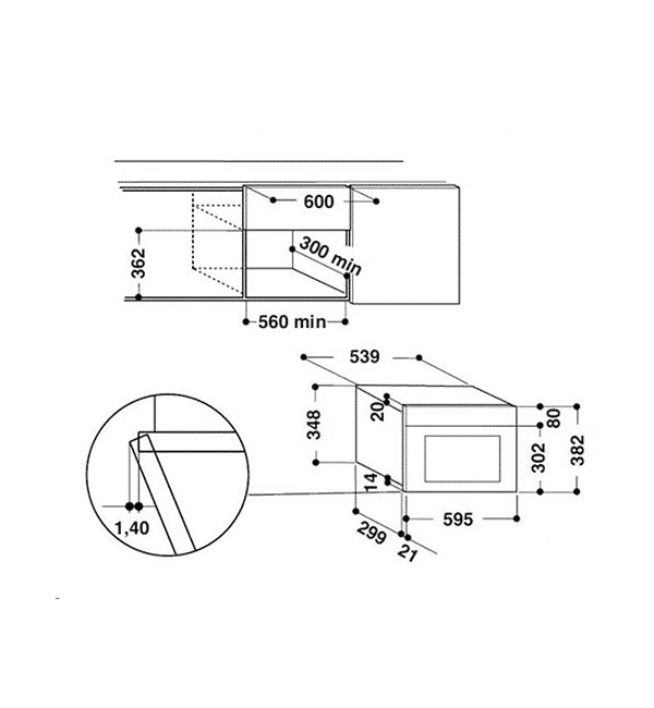 Ariston Built-In Microwave – Stainless Steel