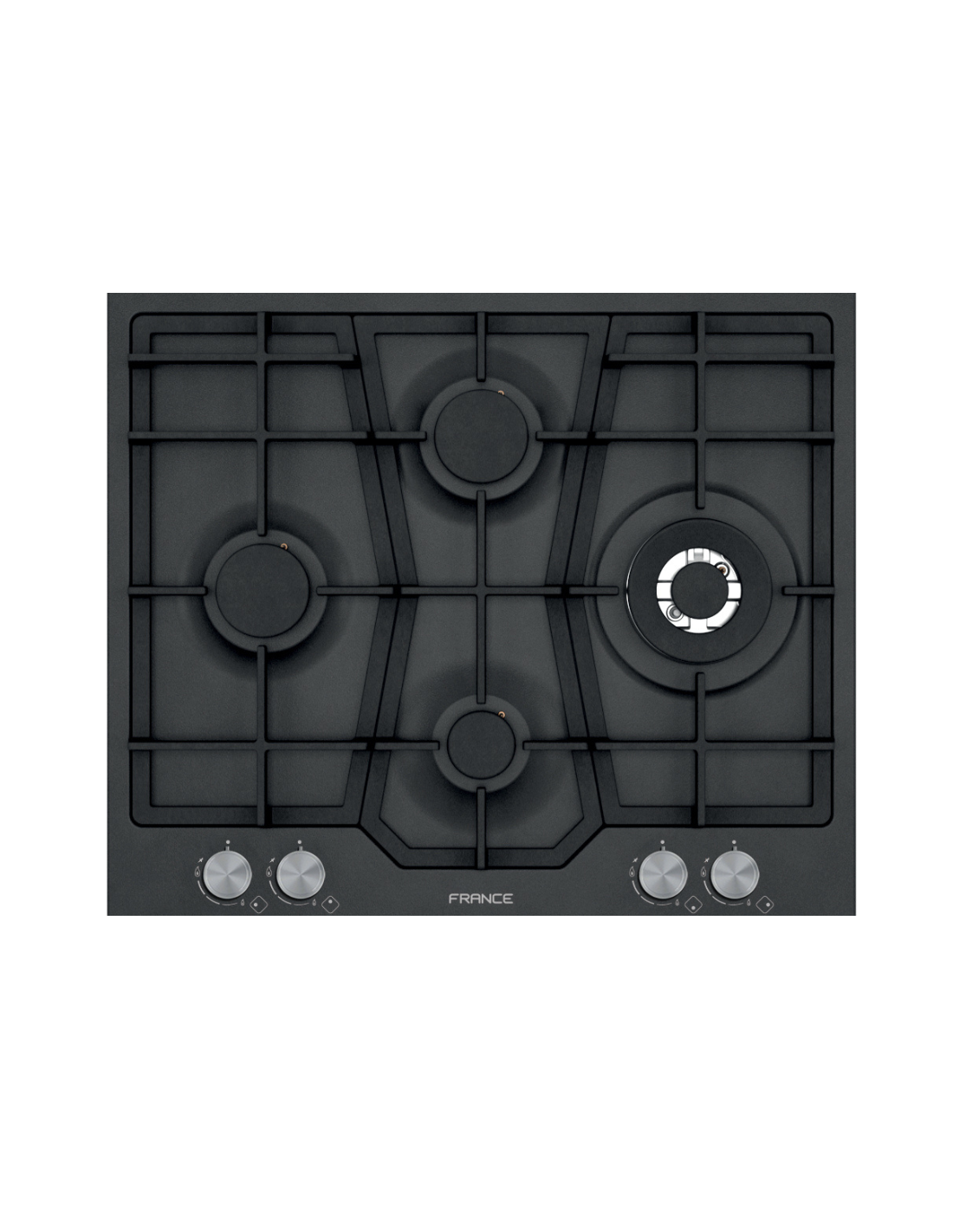 France Top 60 cm Built‑In Gas Hob – Inox Flat with 3+1 Triple Burner