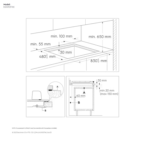 Electrolux KGG95376K UltimateTaste 700 90 cm Built‑In Gas Hob