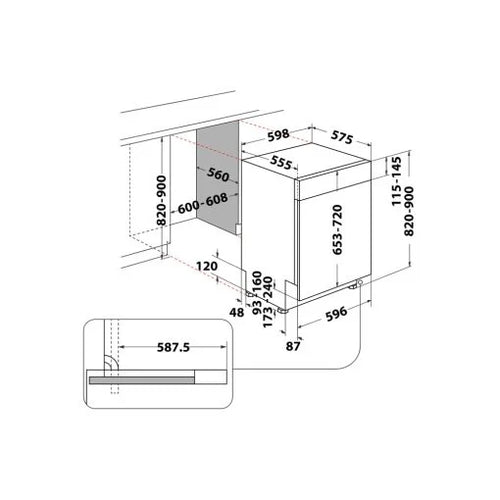 Ariston Semi-Built-In Dishwasher