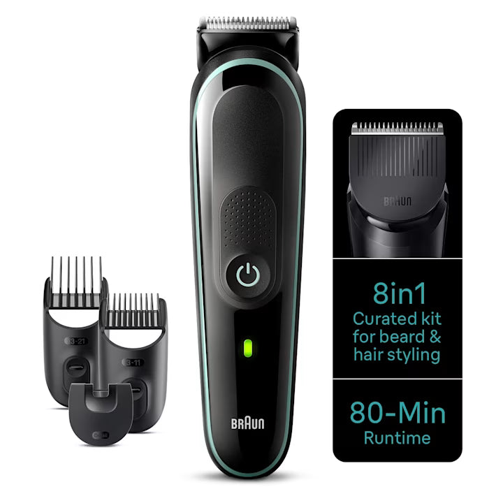 Braun 8-in-1 Style Kit 3 Beard & Hair Grooming Kit (Green)