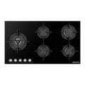Mondin 90 cm Gas Hob – Ceramic Glass Black