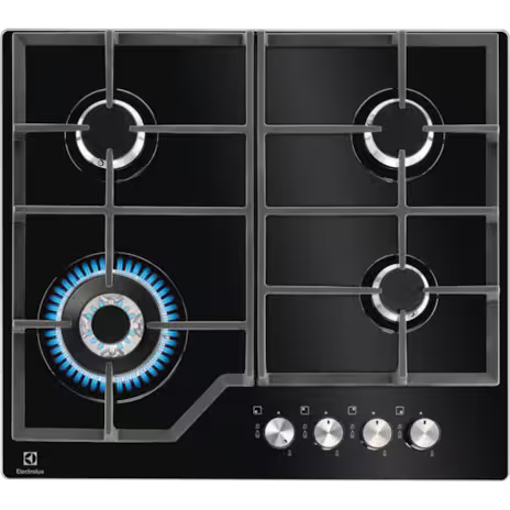 Electrolux KGG6436K 60 cm Built‑In Gas on Glass Hob – 4 Burners