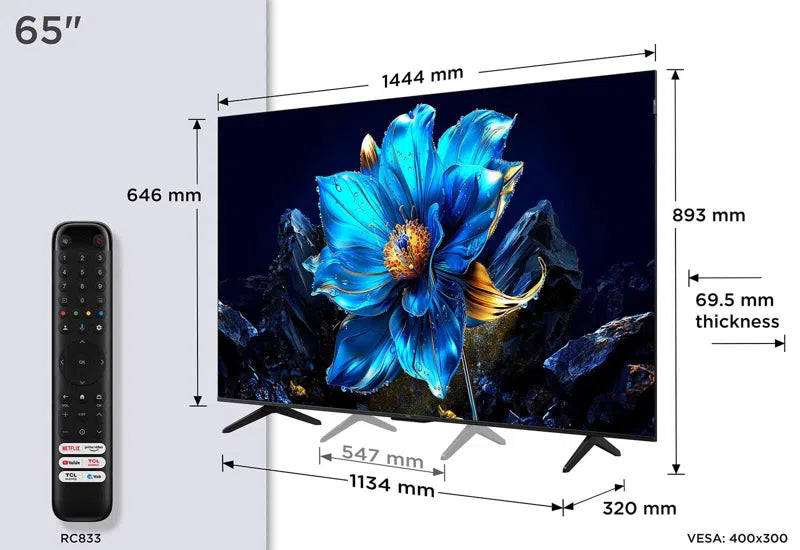 TCL 65P7K 65″ QLED 4K UHD Smart Google TV