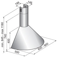 Tecnowind Tonda Chimney Cooker Hood – 60 cm